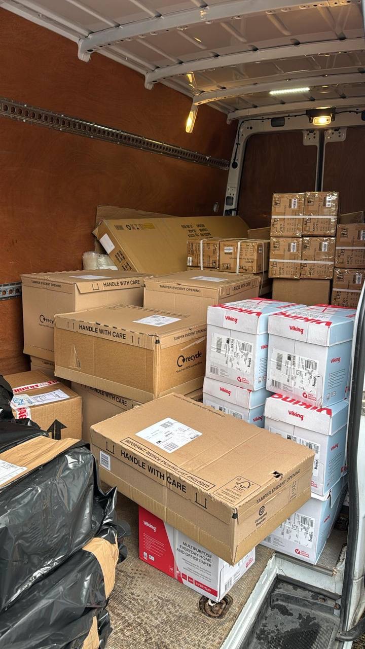 Boxes and crates neatly stacked